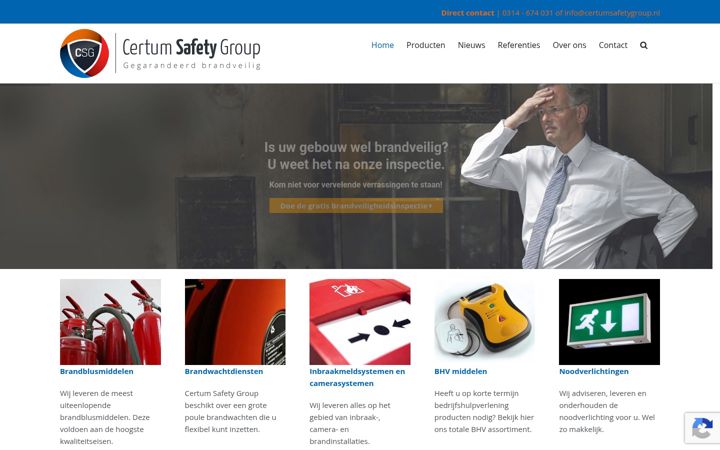 Posnetek zaslona certumsafetygroup.nl