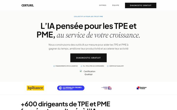 Screenshot di certure.fr