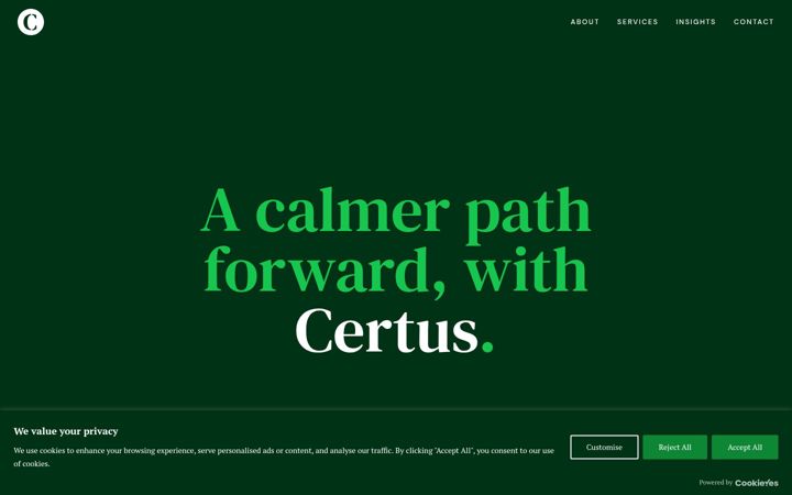 Skärmbild av certusip.co.uk