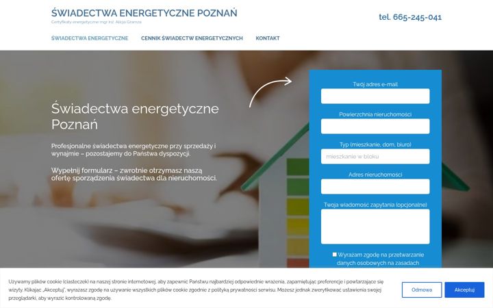 Skærmbillede af certyfikaty-energetyczne-poznan.pl