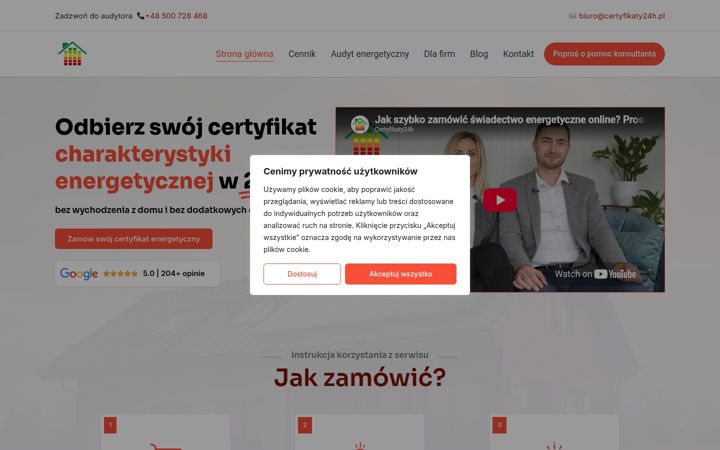 Skærmbillede af certyfikaty24h.pl