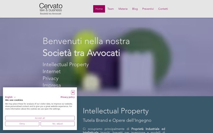 Screenshot stránky cervato.it