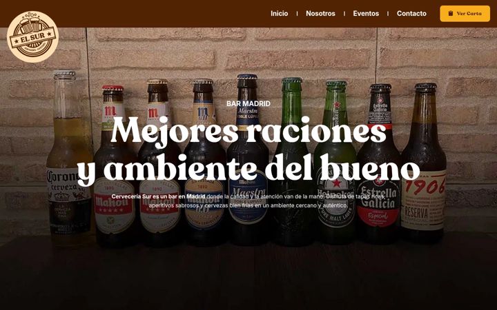 Ekrano kopija cerveceriaelsur.es