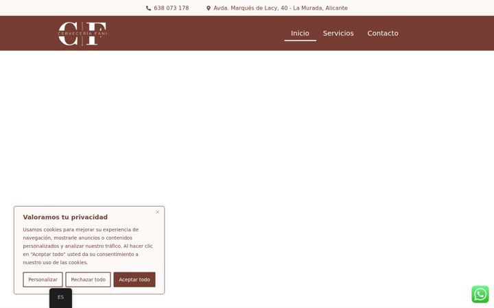 Screenshot του cerveceriafani.es