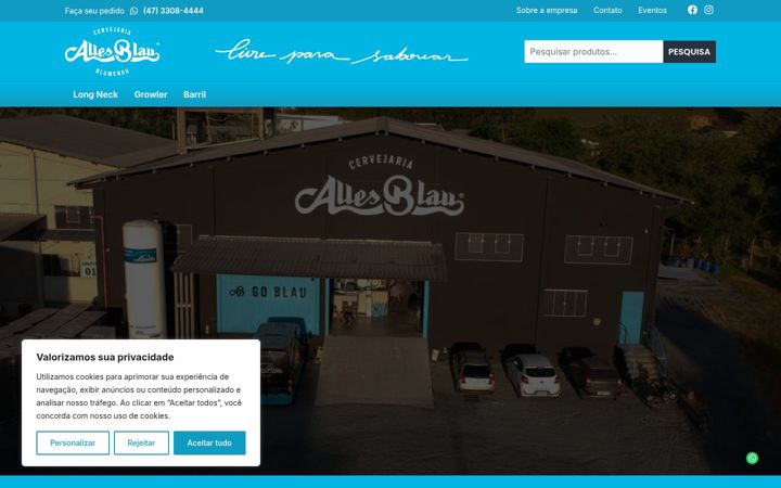 Ekrano kopija cervejariaallesblau.com.br