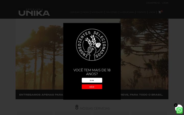 Posnetek zaslona cervejariaunika.com.br