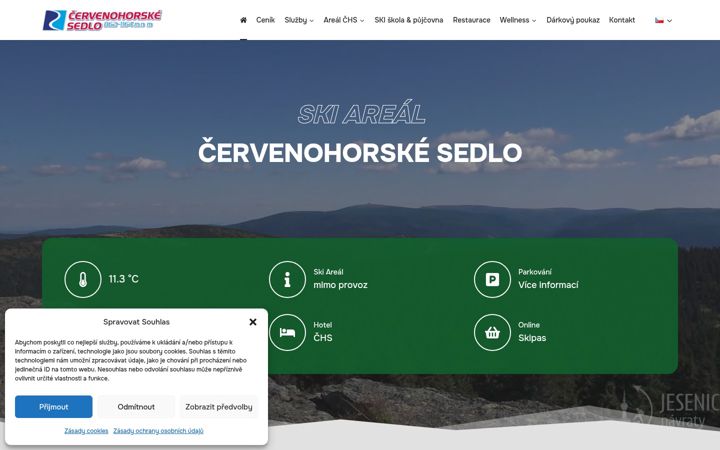 Screenshot of cervenohorskesedlo.eu