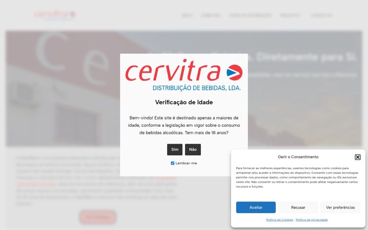 Kuvakaappaus sivustosta cervitra.pt