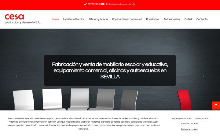 Snímek obrazovky cesaproduccion.es