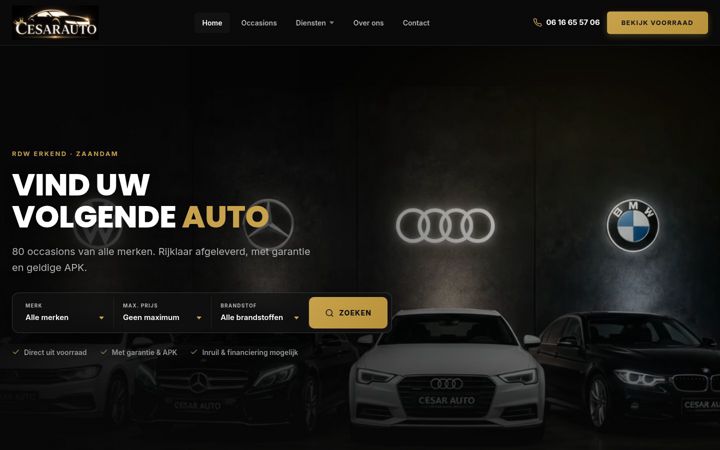 Skærmbillede af cesarauto.nl