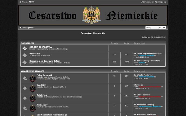 Screenshot of cesarstwoniemieckie.eu