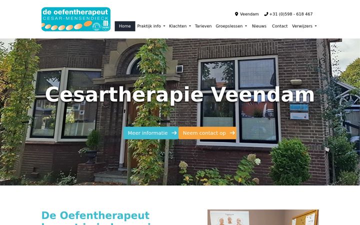 Skærmbillede af cesartherapieveendam.nl