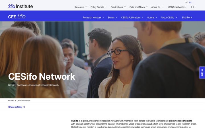 Screenshot of cesifo.org