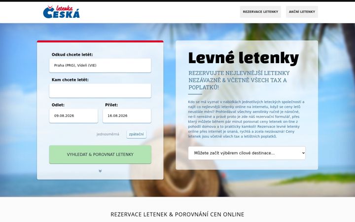 Screenshot ta' ceskaletenka.cz
