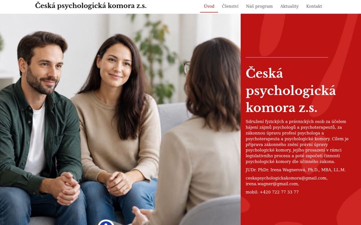 Екранна снимка на ceskapsychologickakomora.cz