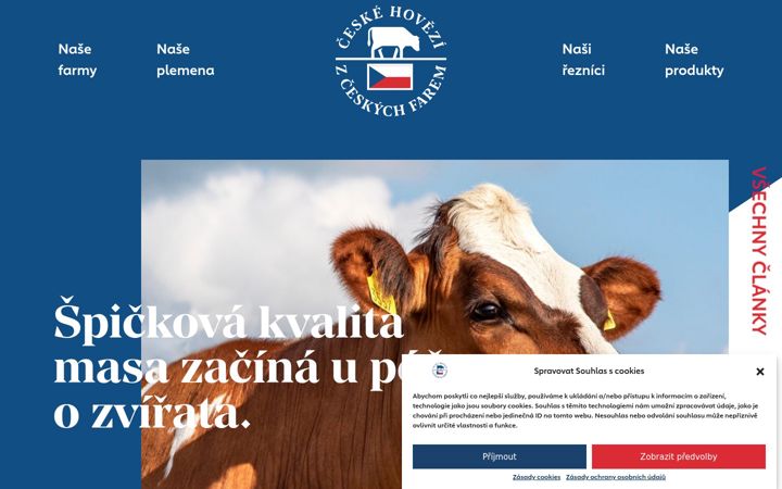 Екранна снимка на ceske-hovezi.cz