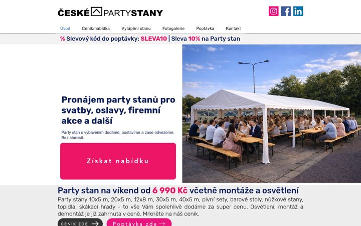 Екранна снимка на ceske-party-stany.cz