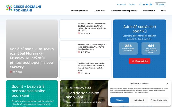 Екранна снимка на ceske-socialni-podnikani.cz