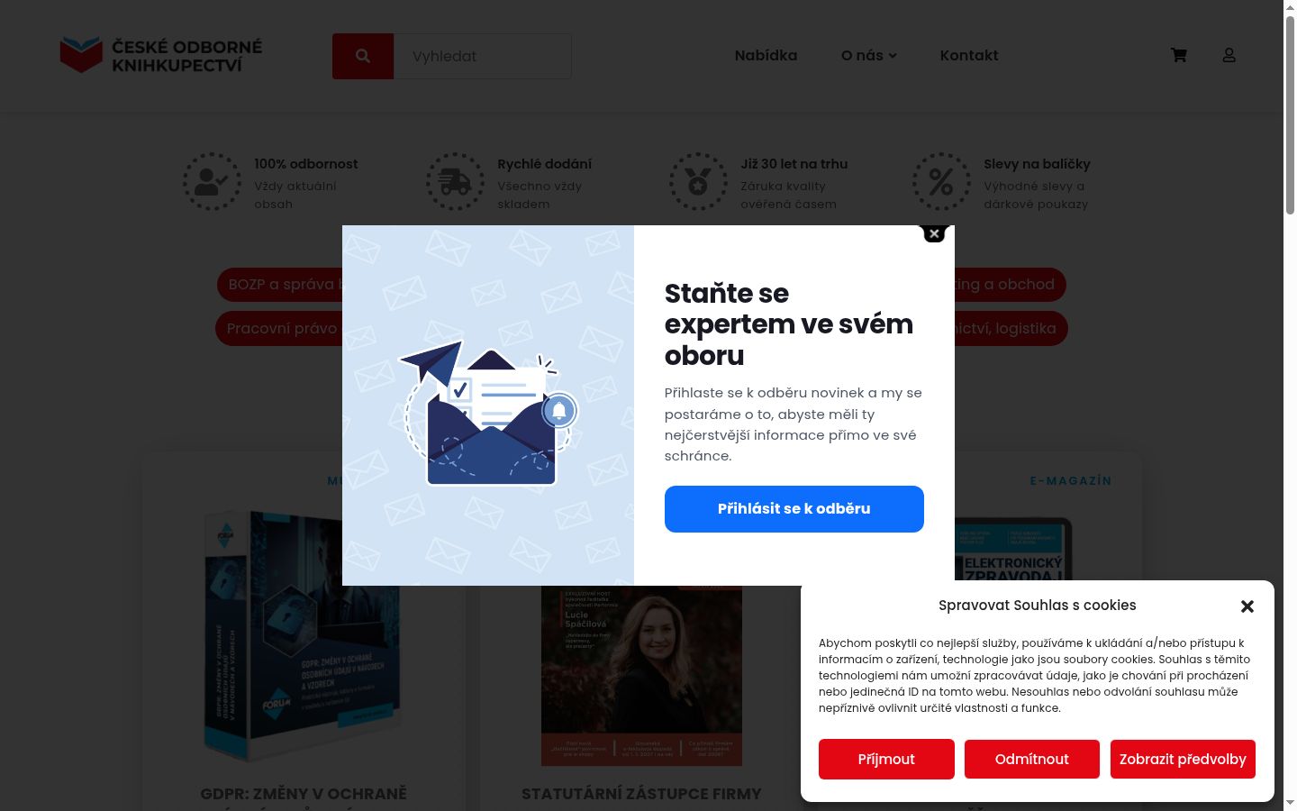 Snímka obrazovky banera súhlasu zobrazeného pred akoukoľvek interakciou