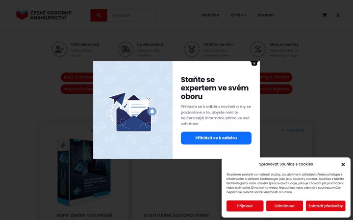 Екранна снимка на ceskeodborneknihkupectvi.cz