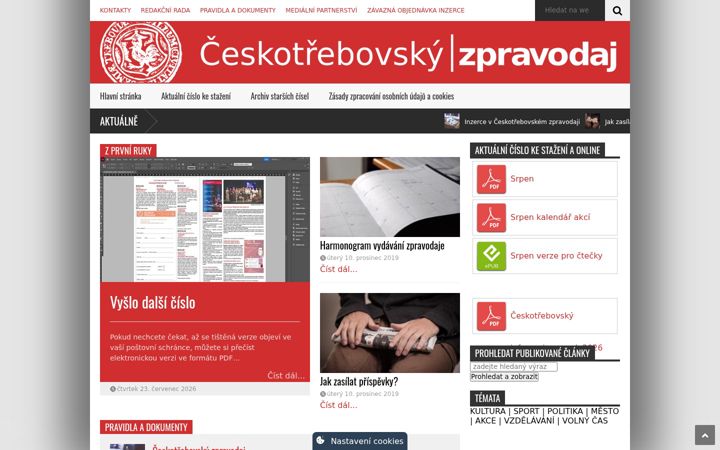 Екранна снимка на ceskotrebovskyzpravodaj.cz