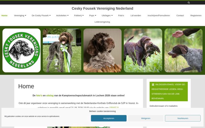 Skærmbillede af ceskyfousekvereniging.nl