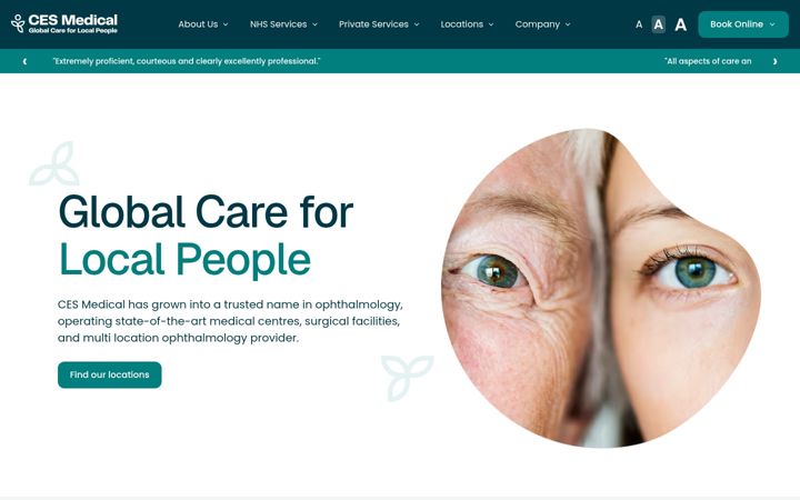 Skärmbild av cesmedical.co.uk
