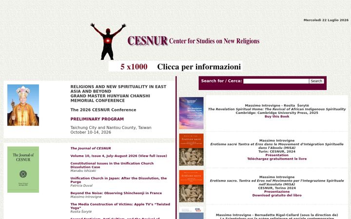 Screenshot of cesnur.org