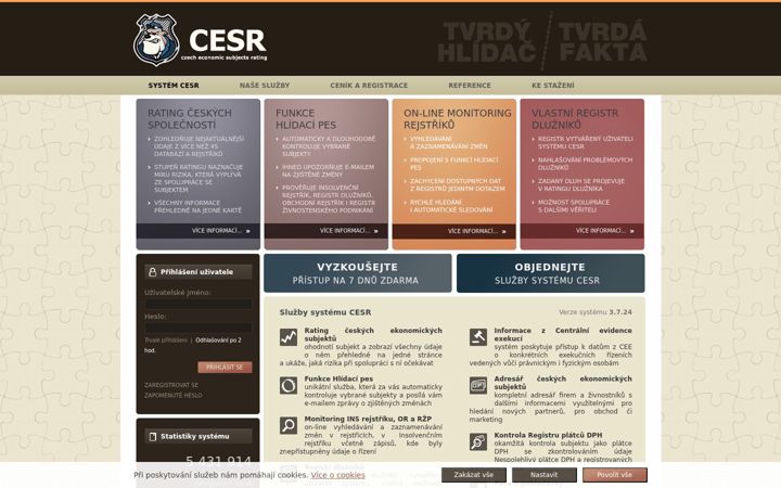 Screenshot ta' cesr.cz