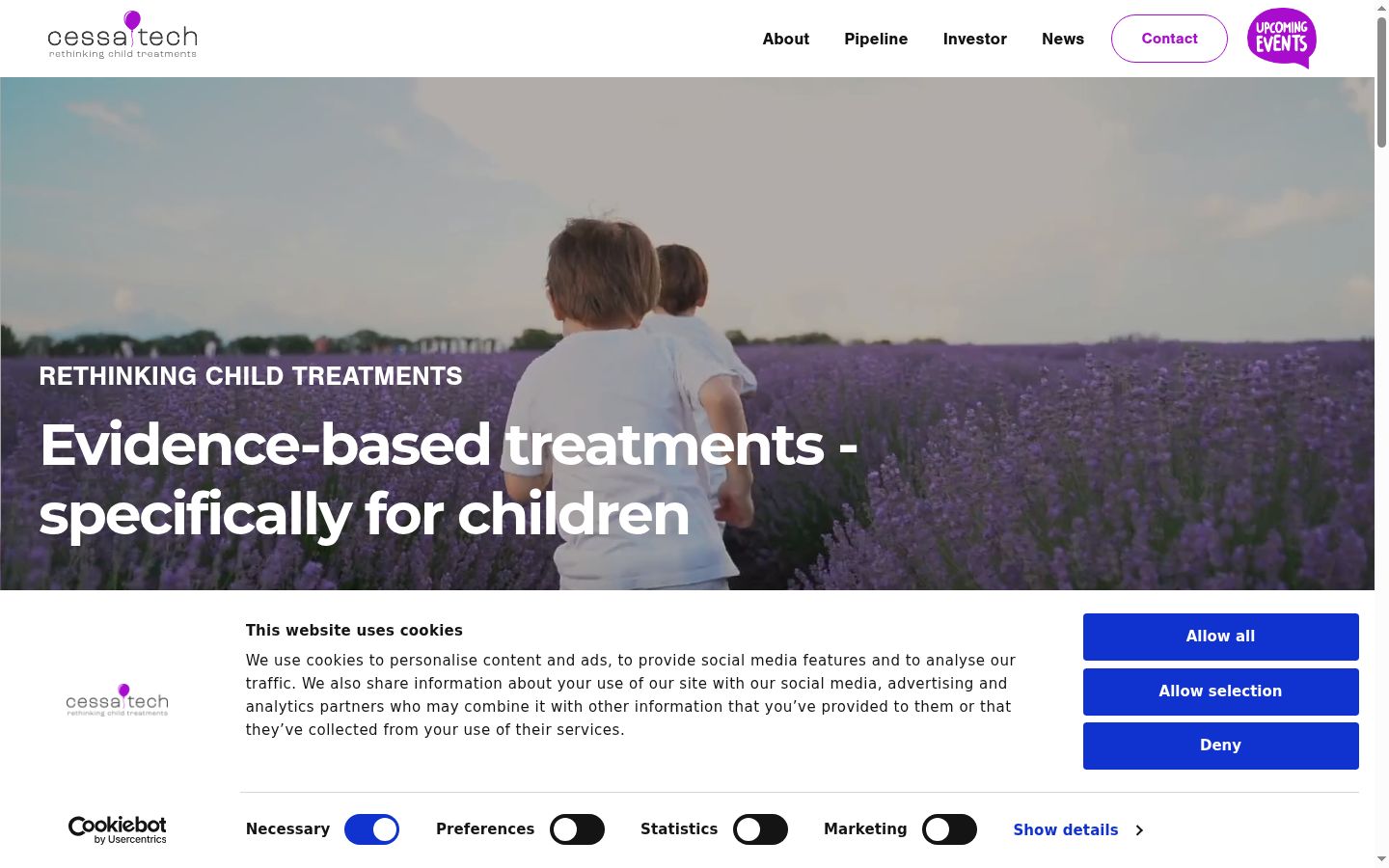 Screenshot of the consent banner shown before any interaction