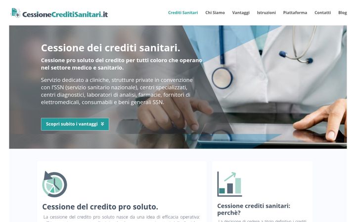 Screenshot di cessionecreditisanitari.it