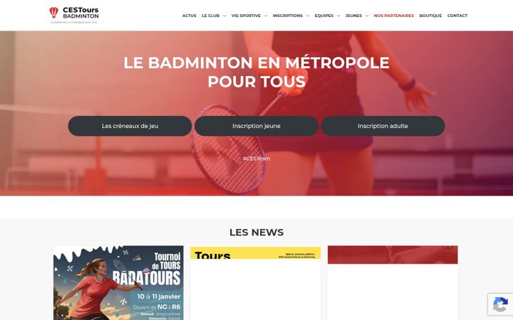 Snímek obrazovky cest-badminton.org