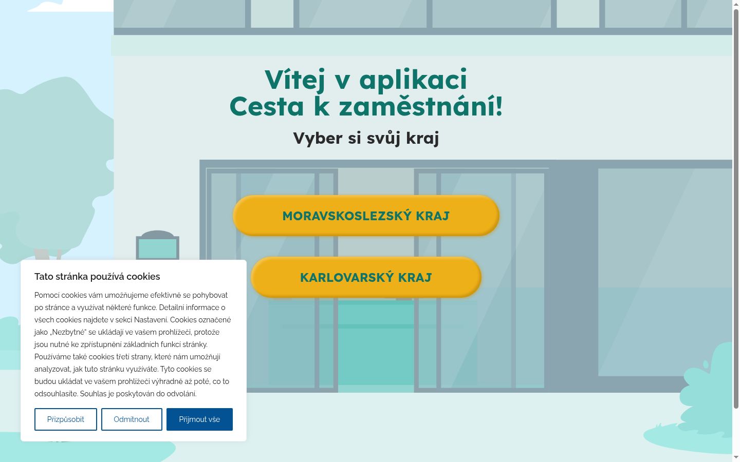 Sutikimo reklamjuostės, rodytos prieš bet kokią sąveiką, ekrano kopija