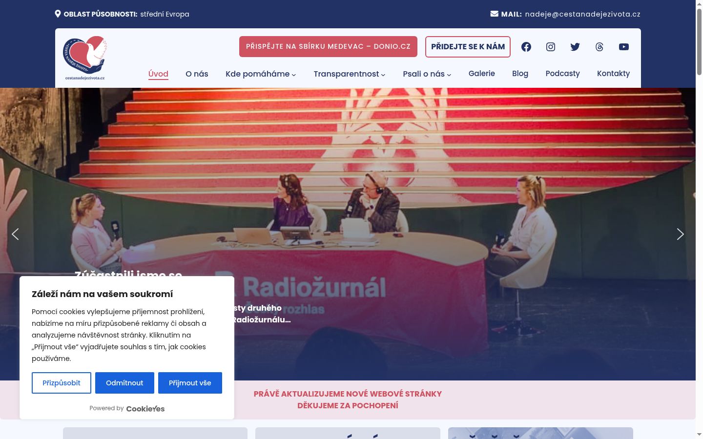 Sutikimo reklamjuostės, rodytos prieš bet kokią sąveiką, ekrano kopija