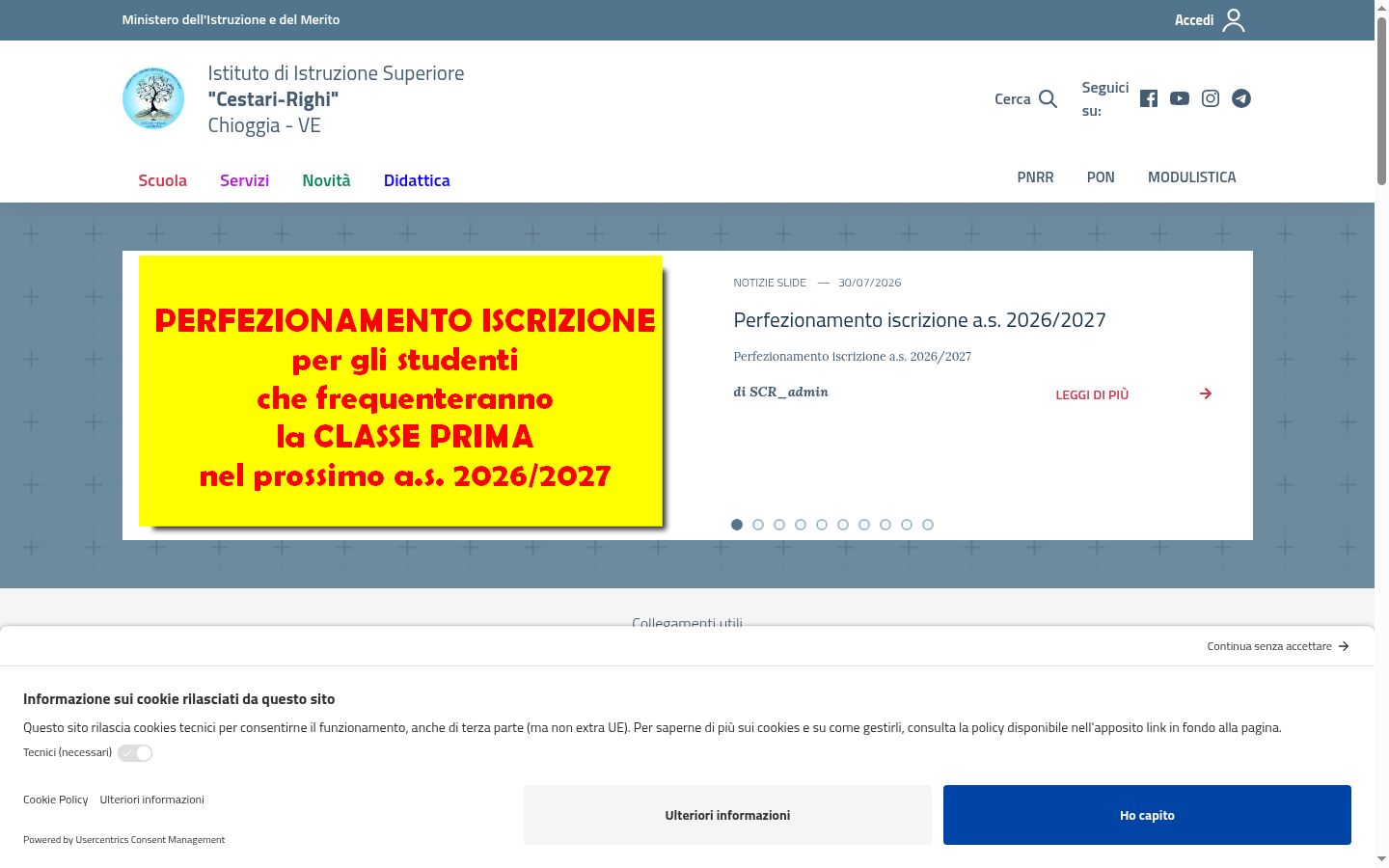 Screenshot des Einwilligungsbanners vor jeglicher Interaktion