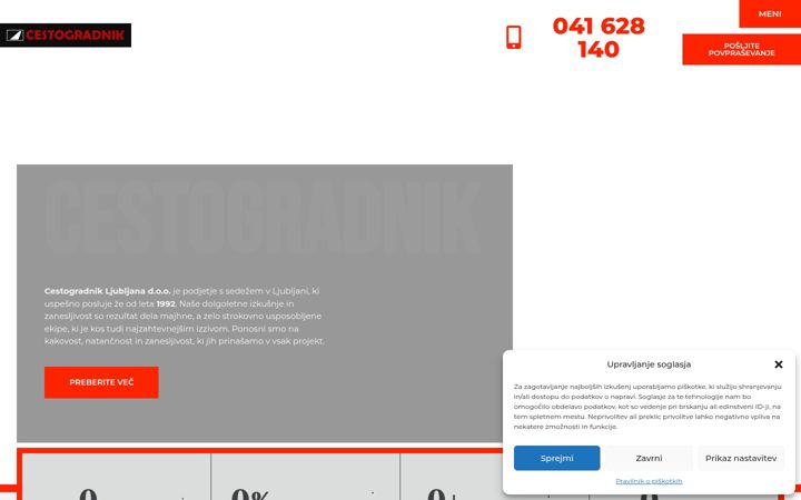 Screenshot ta' cestogradnik.si