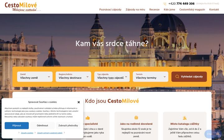 Ekrano kopija cestomilove.cz