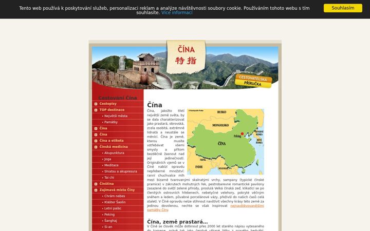 Screenshot of cestovani-cina.info