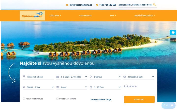 Екранна снимка на cestovanisnu.cz
