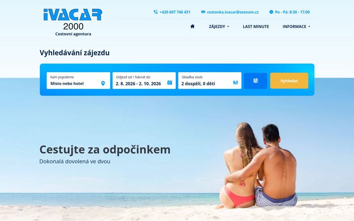 Екранна снимка на cestovka-ivacar.cz