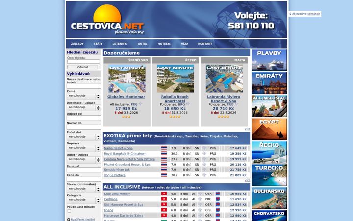 Screenshot ta' cestovka.net