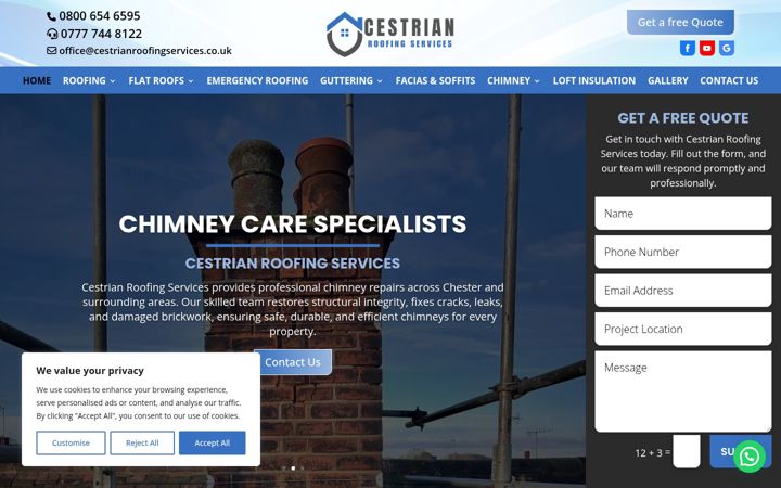 Skärmbild av cestrianroofingservices.co.uk