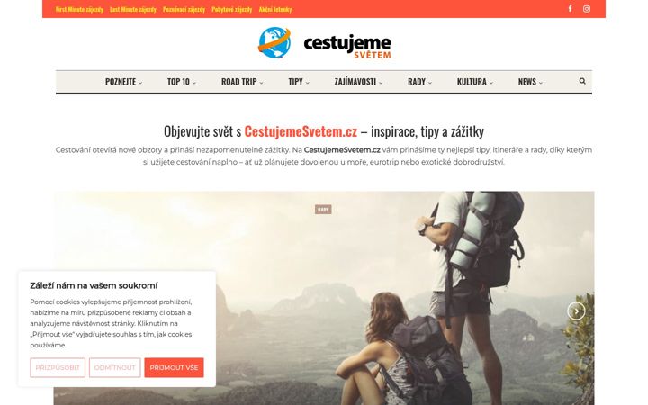 Екранна снимка на cestujemesvetem.cz