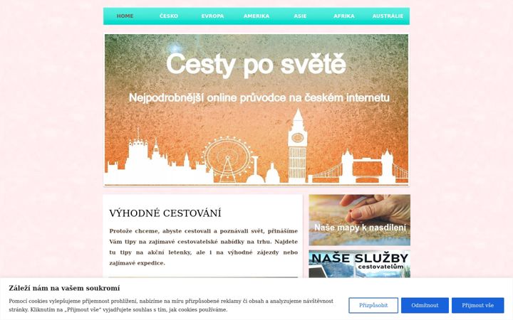 Screenshot ta' cestyposvete.cz