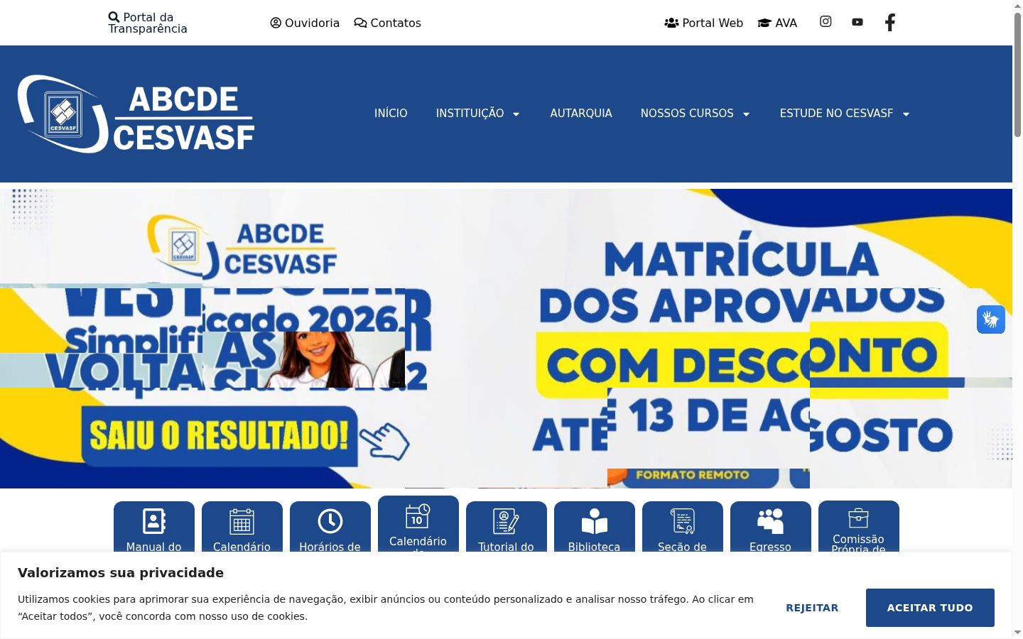 Captura de pantalla del banner de consentimiento mostrado antes de cualquier interacción
