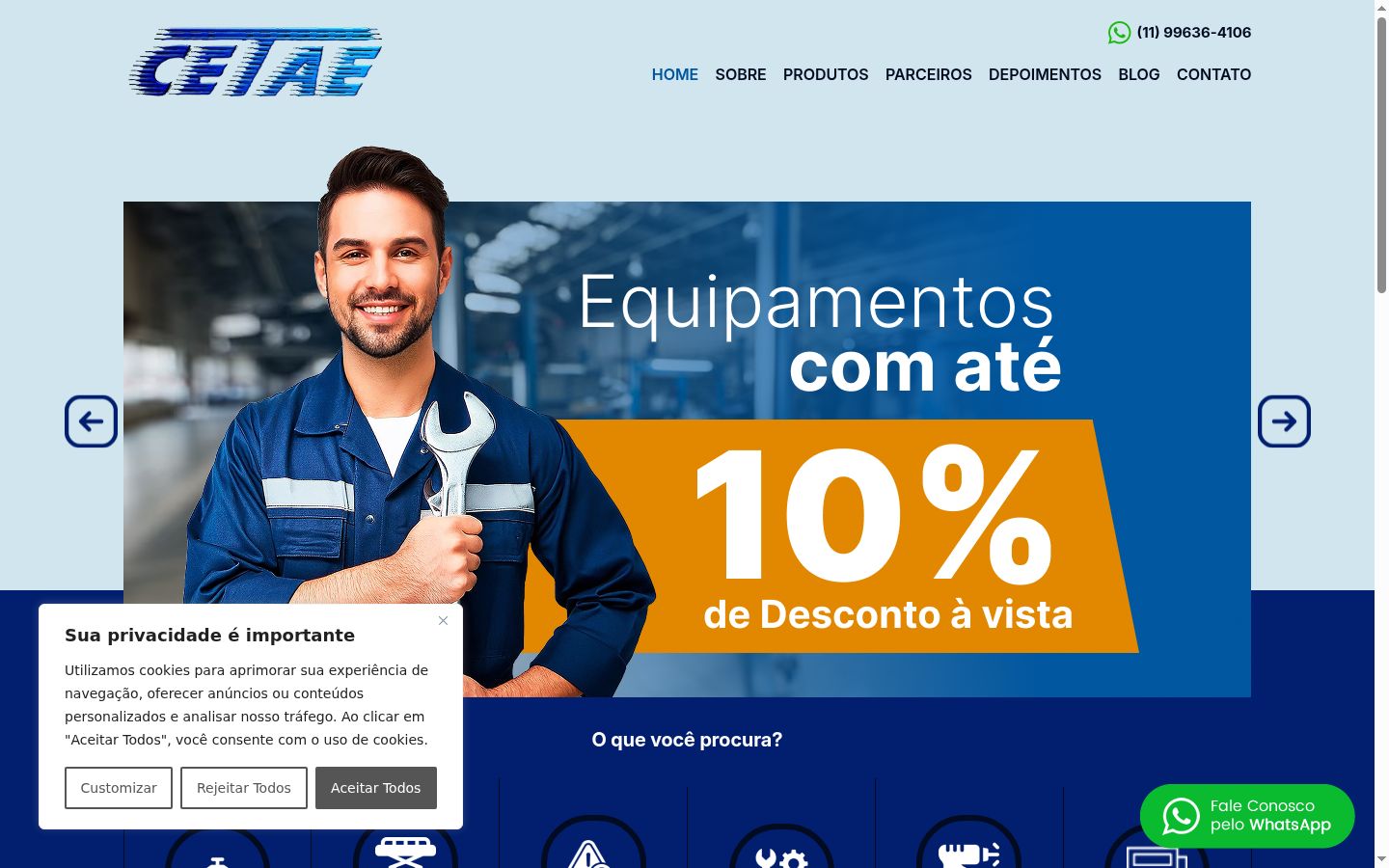 Captura de pantalla del banner de consentimiento mostrado antes de cualquier interacción