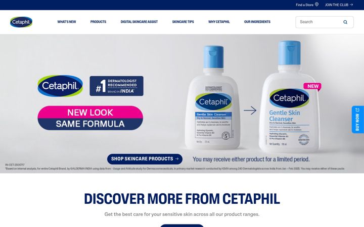 Screenshot di cetaphil.in