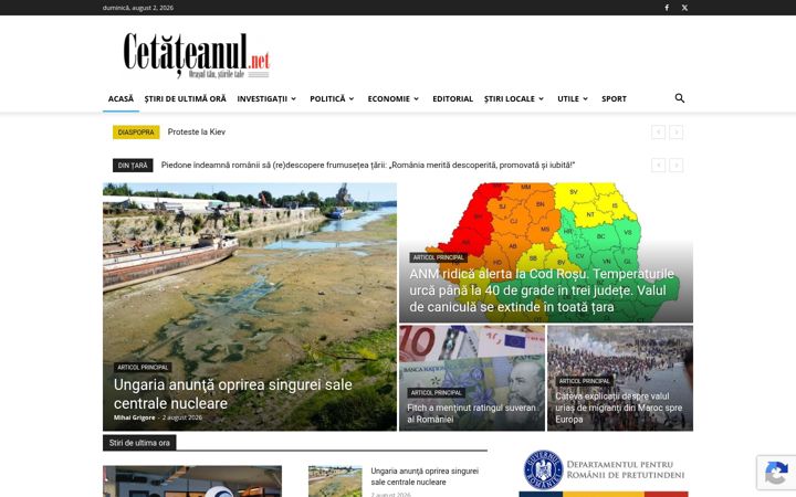 Snímek obrazovky cetateanul.net