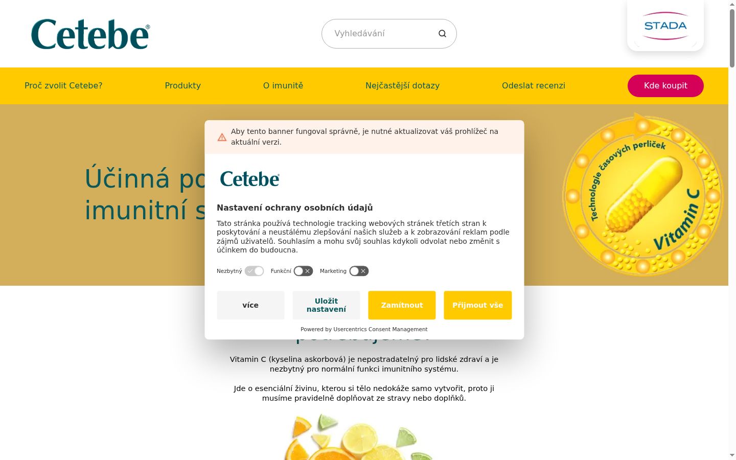 Sutikimo reklamjuostės, rodytos prieš bet kokią sąveiką, ekrano kopija