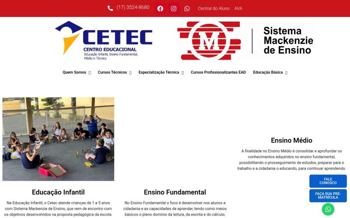 Posnetek zaslona ceteccentroeducacional.com.br